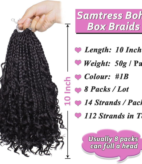 Samtress 8-Pack Boho Box Braids - 10