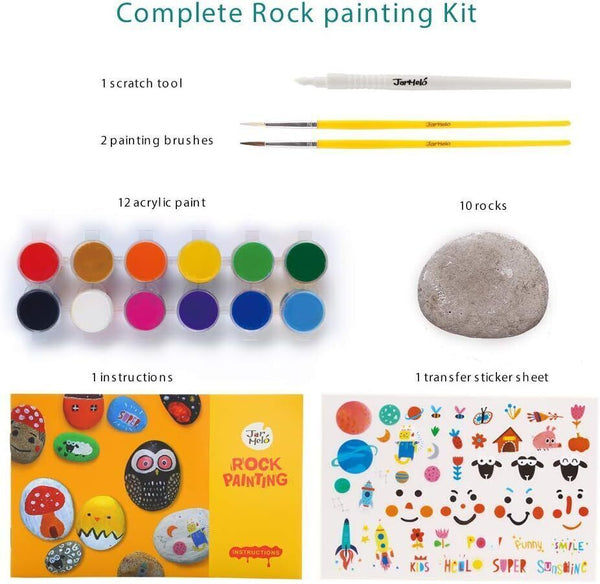 JARMELO Rock Painting Kit Non-Toxic Hide & Seek Art for Kids & Adults