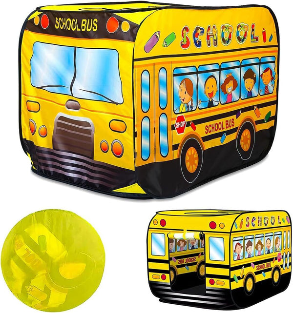 Xwin Sportseries Kids Pop Up Yellow School Bus Tent - Portable, Travel Play