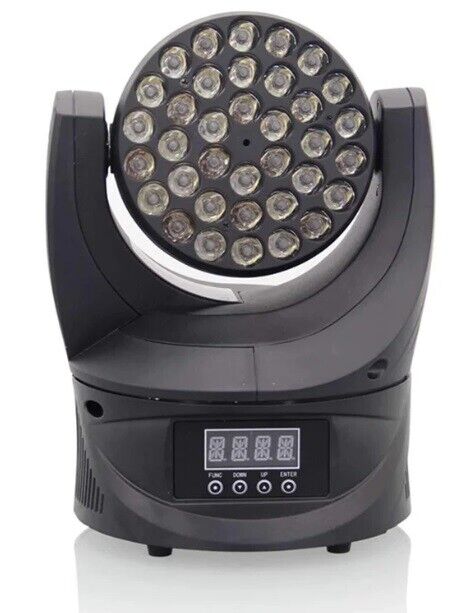 PR Lighting XLED 336 Moving RGB 36x3w Wash Light, Black - EU Plug