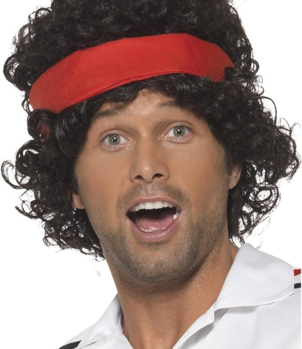 Smiffys 80s Tennis Player Wig with Headband - Retro Style