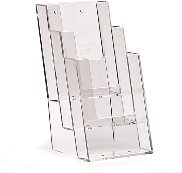 Taymar Table Brochure Holders 4-Pack Transparent A4 Flyer Stand