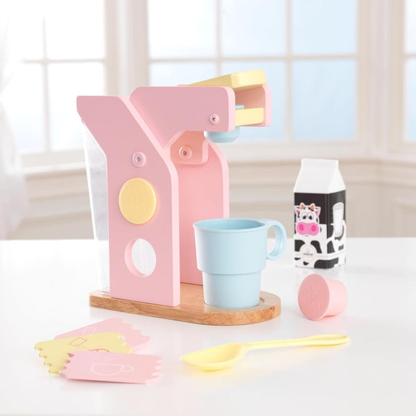 KidKraft Children's Pastel Coffee Set Role Play Kitchen Toy for Ages 3+