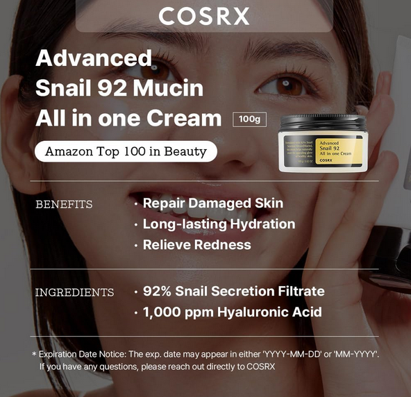 3 PACK COSRX Advanced Snail 92 All in one Cream, 3x100g | Moisturising MULTIPACK