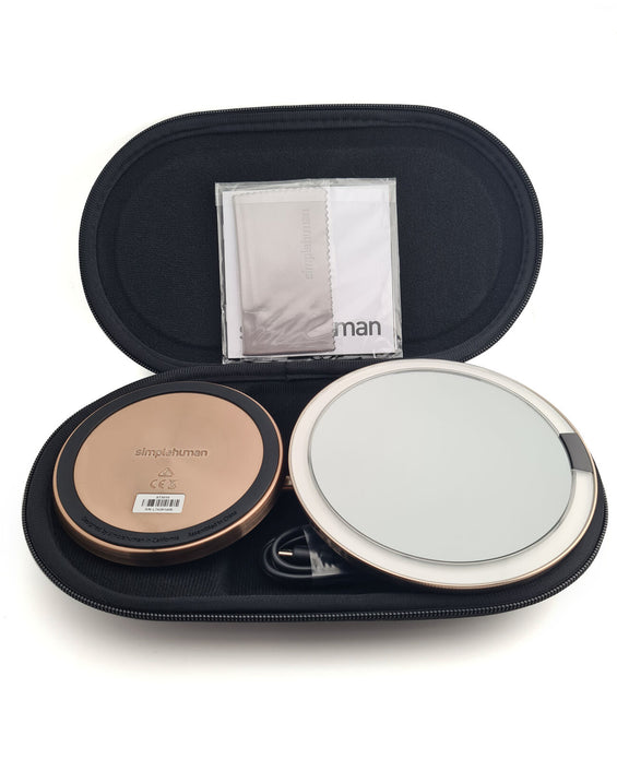 simplehuman 5" Sensor Make' up Mirror with Travel Case, Rose Gold *NO LIGHT*