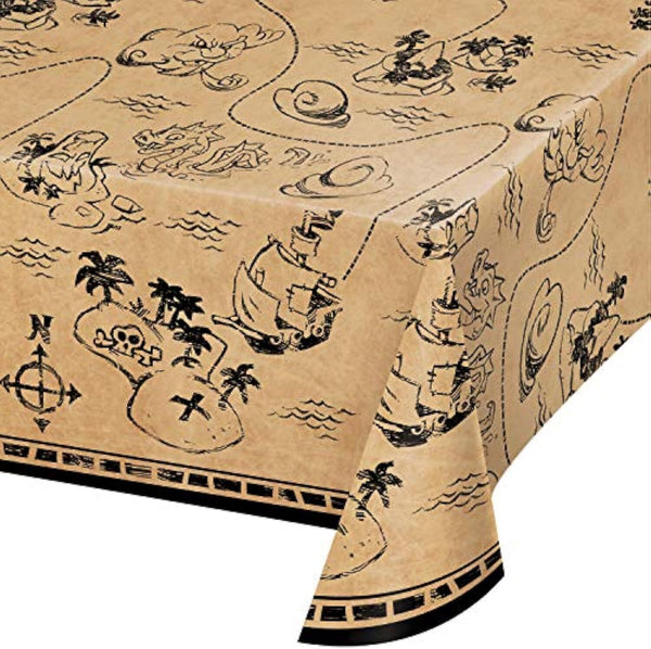 Creative Converting Treasure Island Pirate Tablecloth - 22" Plastic Party Decor