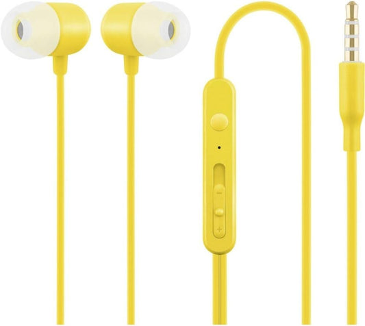 Acme He21Y In Ear Headphones With Microphone Yellow - In-Line Volume Control