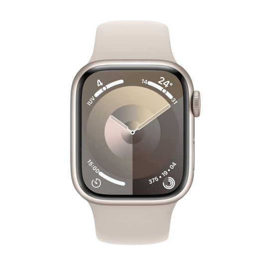 Apple Watch Series 9 (GPS, 41mm) Starlight Aluminium Case + Starlight Strap