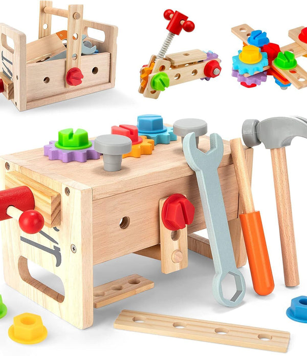 Wooden Tool Set Montessori Toys Pretend Play Construction Toy Educational Toys