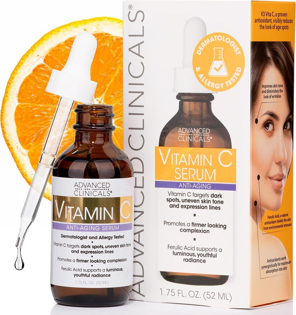 Advanced Clinicals Vitamin C Serum  Anti Aging for Dark Spots 1.75 oz