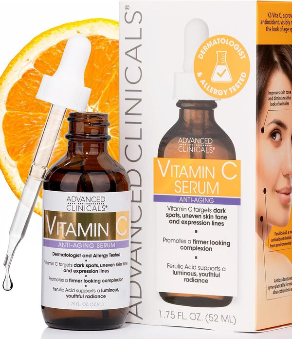 Advanced Clinicals Vitamin C Serum  Anti Aging for Dark Spots 1.75 oz