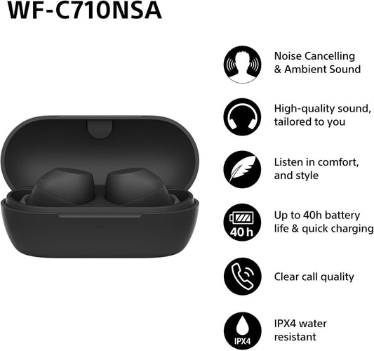 SONY WF-C710N Wireless Bluetooth Noise-Cancelling Earbuds - Black
