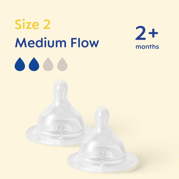 MAM Teats Size 2 - Medium Flow for 2+ Months, 2 Pack