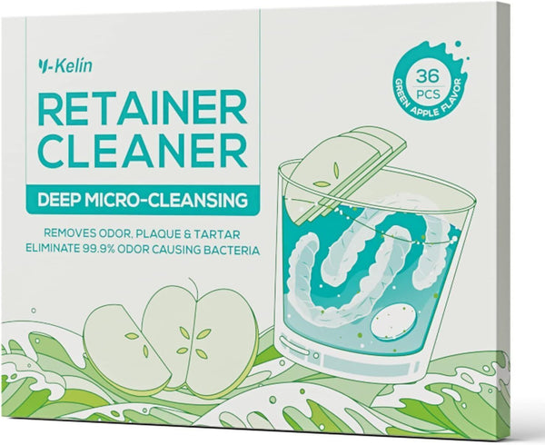 Y-kelin Retainer Cleaning Tablets-36 Tablets Retainer Cleaner 1 Month Supply-New