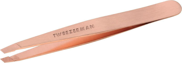 Tweezerman Rose Gold Stainless Slant Tweezer - Hand Filed Tip
