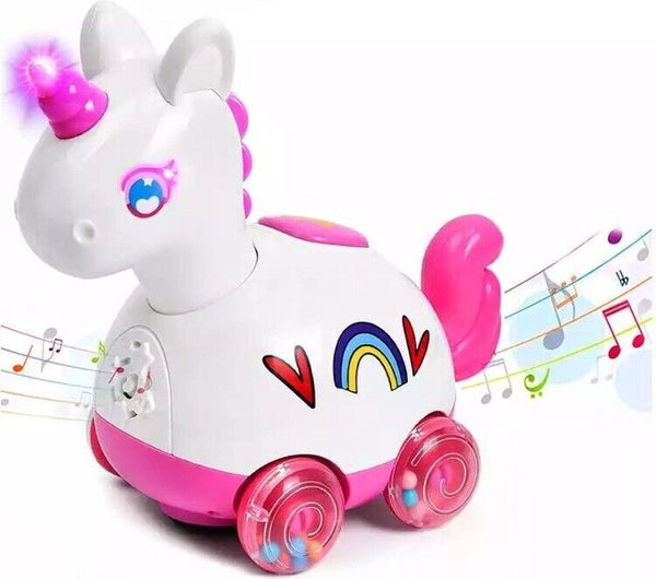 Yerloa Musical Unicorn Crawling Toys 6-12 Months - Light Up Tummy Time Gift