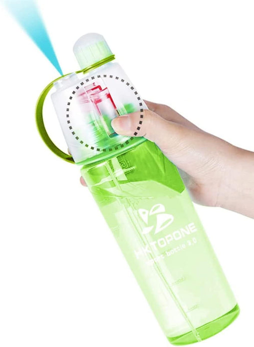 Spray Water Bottle for Drinking Sports Water Bottle Cycling BPA Free 600ml Green