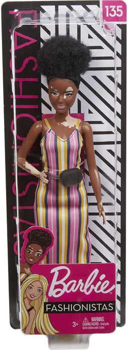 Barbie Fashionistas Doll #135 - Vitiligo Skin, Curly Brunette Hair