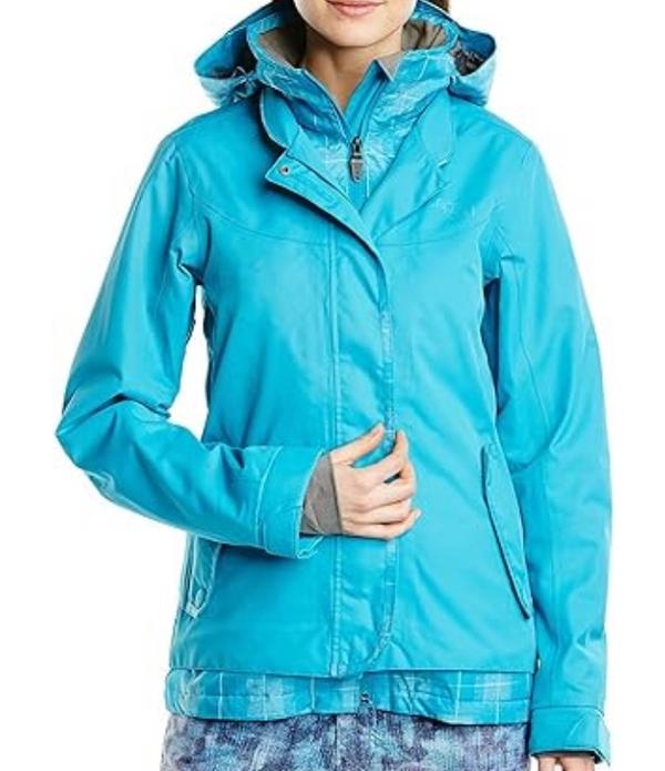 Ripcurl Pooka Women's Snow Jacket, Water Resistant, Capri Breeze Blue, Small  