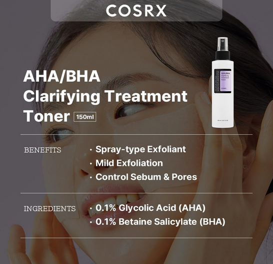 3 Pack COSRX AHA/BHA Exfoliating Facial Treatment Toner Pores Cleanser MULTIPACK