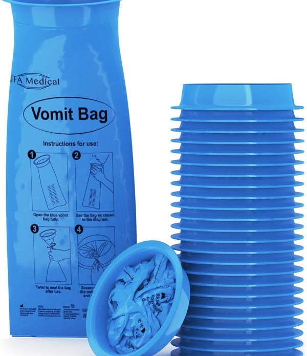 JFA Medical Disposable Sick/Vomit Bags, Pack of 25 - Travel & Emergency Use