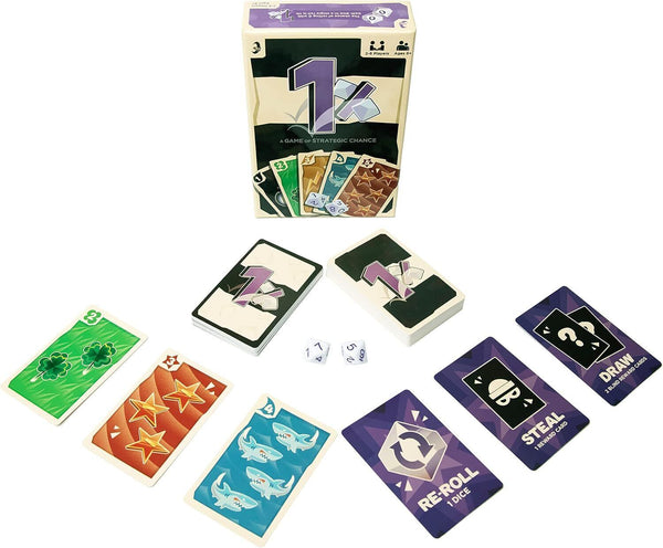 Iconiq Studios 1% - Strategic Chance Game, 2 Decks & Dice, All Ages