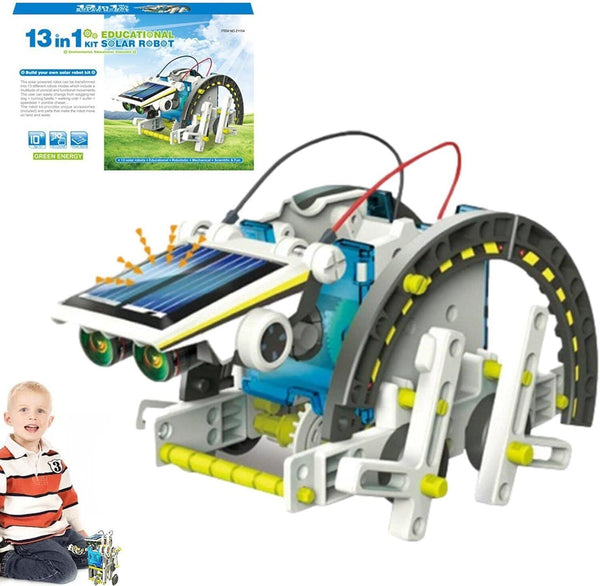 Fowybe 13-in-1 STEM Solar Robot Toy - DIY Building Kit for Kids