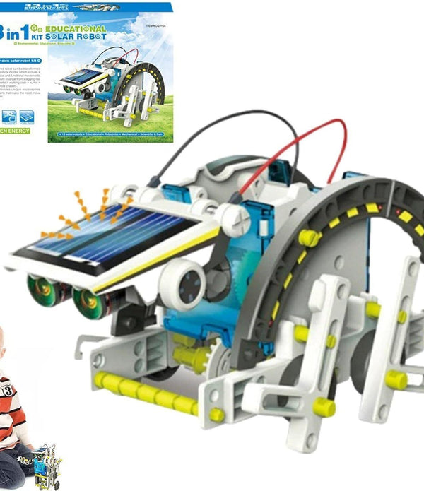 Fowybe 13-in-1 STEM Solar Robot Toy - DIY Building Kit for Kids