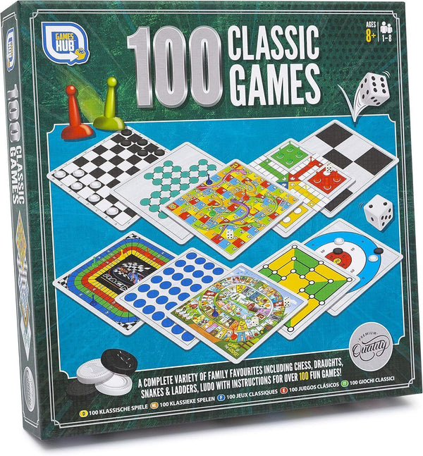 100 Classic Games Classic Family Board Games Compendium Draughts Chess Ludo