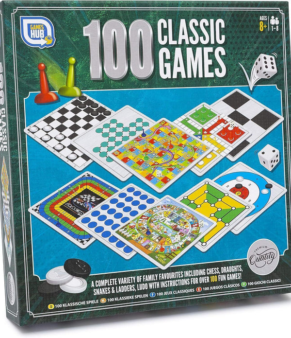 100 Classic Games Classic Family Board Games Compendium Draughts Chess Ludo