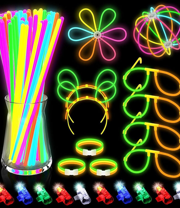 Halloween Glow Sticks Party Pack 224PCS - Bracelets, Glasses & More