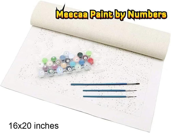 Meecaa Paint by Numbers Lion Cub 16x20" DIY Oil Kit