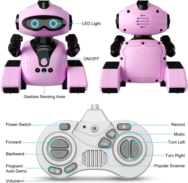URBZUE Rechargeable Remote Control Robot - Programmable, Pink