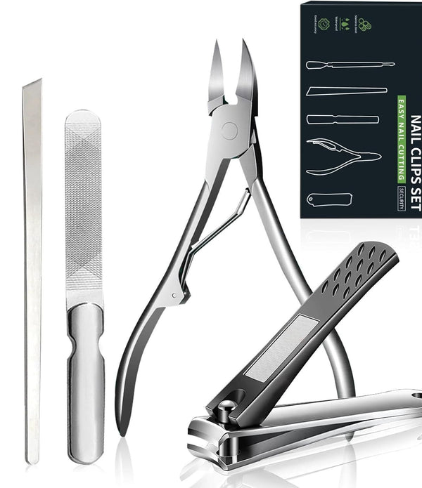 Nestling 5-Pc Heavy Duty Carbon Steel Nail Clipper Set for Men & Women, Sharp