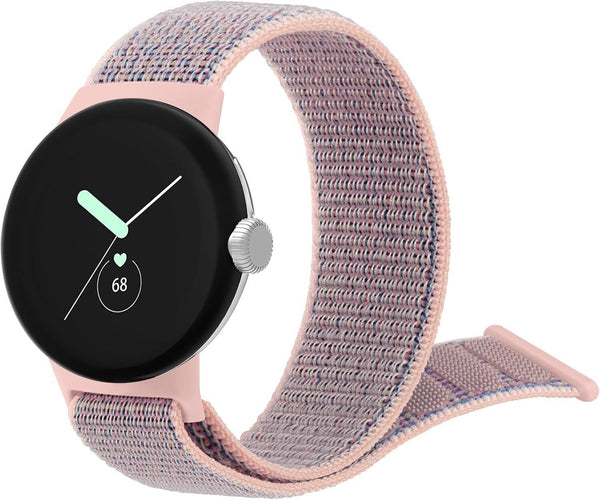 Nylon Bands for Google Pixel Watch, Comfortable Adjustable Strap, Rose