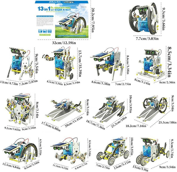 Fowybe 13-in-1 STEM Solar Robot Toy - DIY Building Kit for Kids