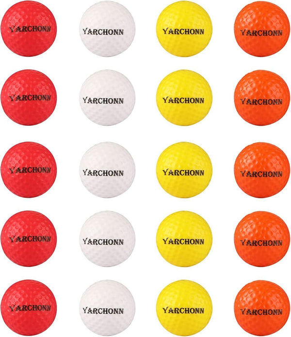 YARCHONN Soft Elastic Golf Practice Ball 20pcs Multi Color 2x20