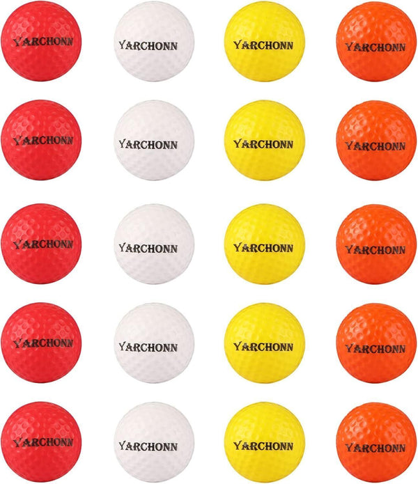 YARCHONN Soft Elastic Golf Practice Ball 20pcs Multi Color 2x20