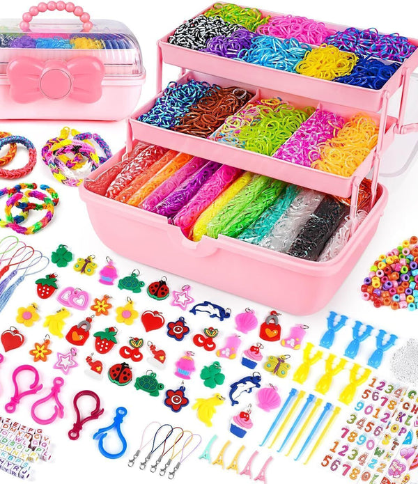 Ucradle 11648pcs Loom Bands Kit - DIY Bracelet Making Kit for Kids