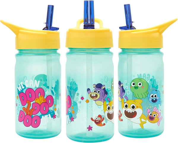 Baby Shark Big Show Water Bottle - Flip up Straw 380ml, Official Merchandise