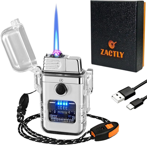 Zactly AL13 Night Glow Electric Lighter USB Rechargeable Camping Whistle