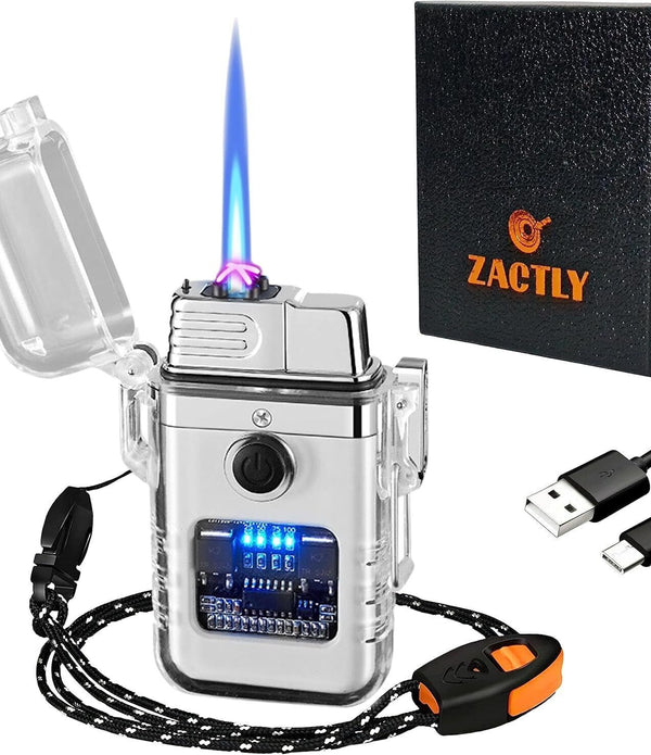 Zactly AL13 Night Glow Electric Lighter USB Rechargeable Camping Whistle