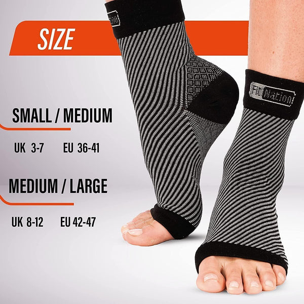 Fit Nation Plantar Fasciitis Support Socks - 2 Pairs in White L/XL