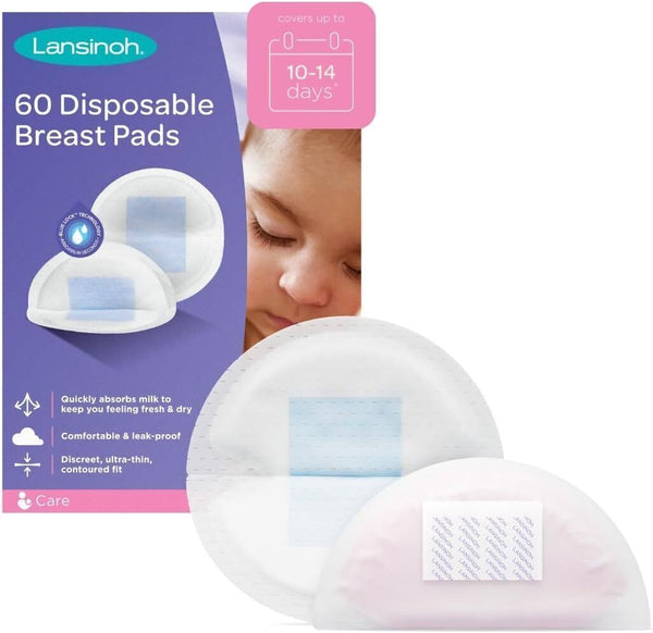 Lansinoh Disposable Nursing Pads, 60 Count (Pack of 1) - Leak-Proof Breast Pads