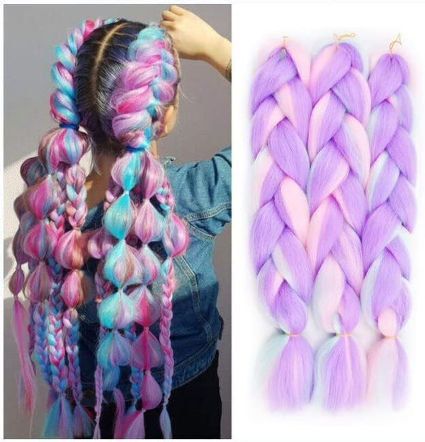 FANWYFYU 3-Pack 24" Ombre Kanekalon Braiding Hair - Synthetic Extensions