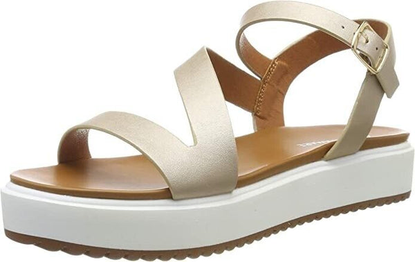 Maria Mare Summer Sandals Women's UK 40 - Size 7 Gold Straps White Platform Sole