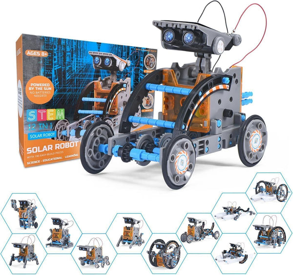 12-in-1 Solar Robot STEM Kit for Kids Ages 8-14, Engineering DIY Toys