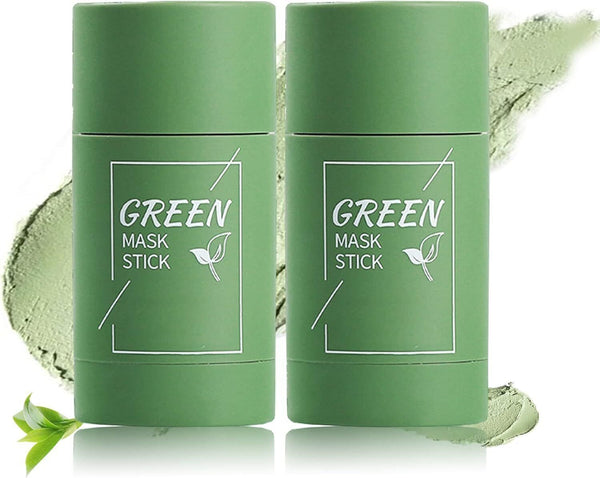 2 Pack Green Tea Cleansing Mask Stick,Poreless Deep Cleanse Green Tea Mask