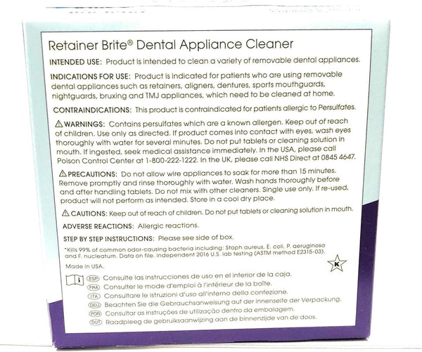 Retainer Brite Cleaning Tablets 36 Count  Effortless Denture Care, Freshens