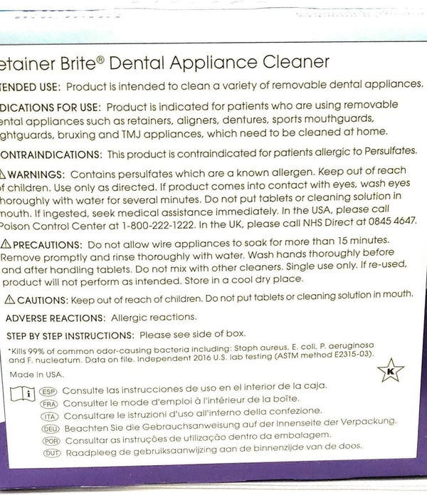 Retainer Brite Cleaning Tablets 36 Count  Effortless Denture Care, Freshens